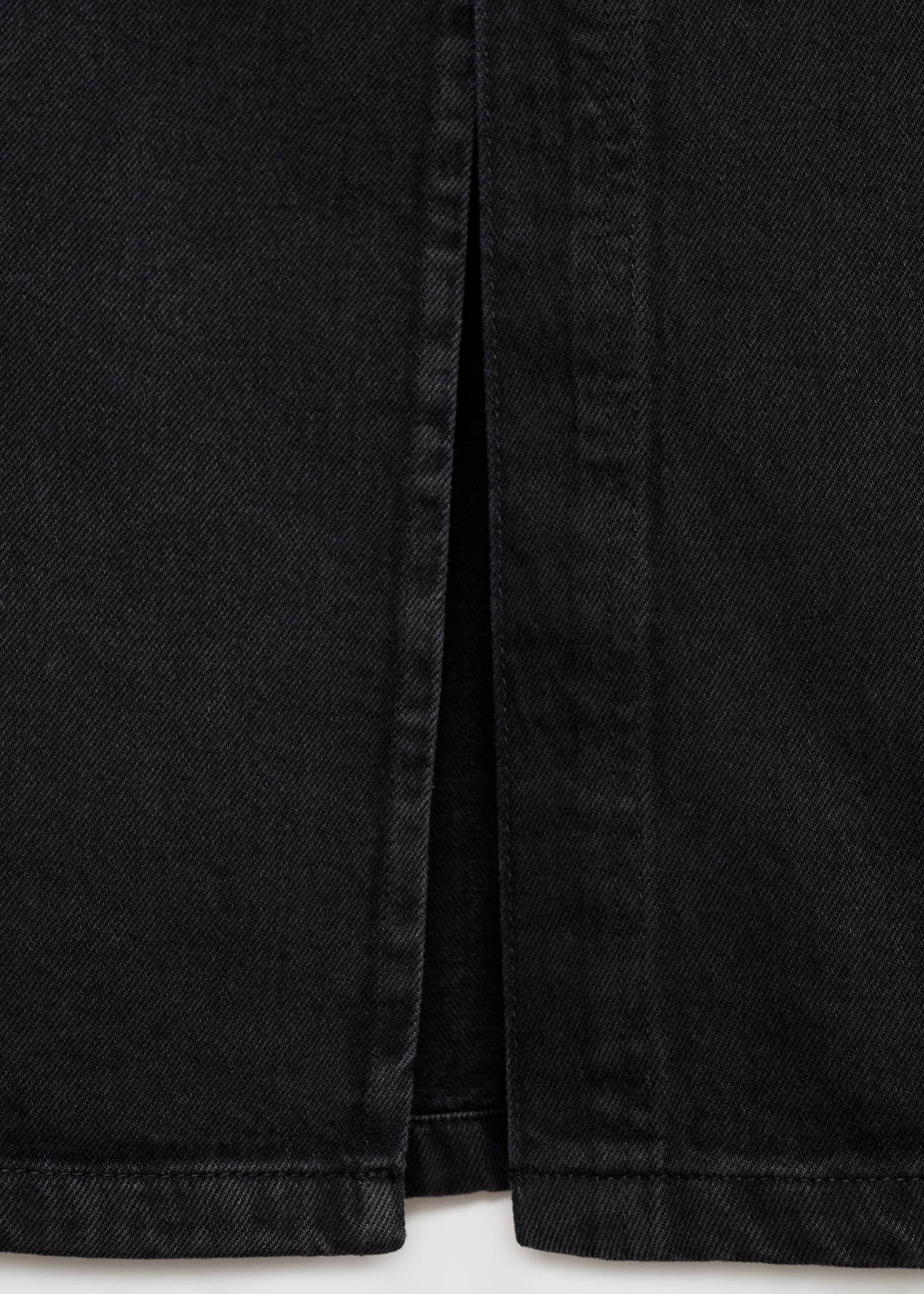Slit denim skirt — Black denim