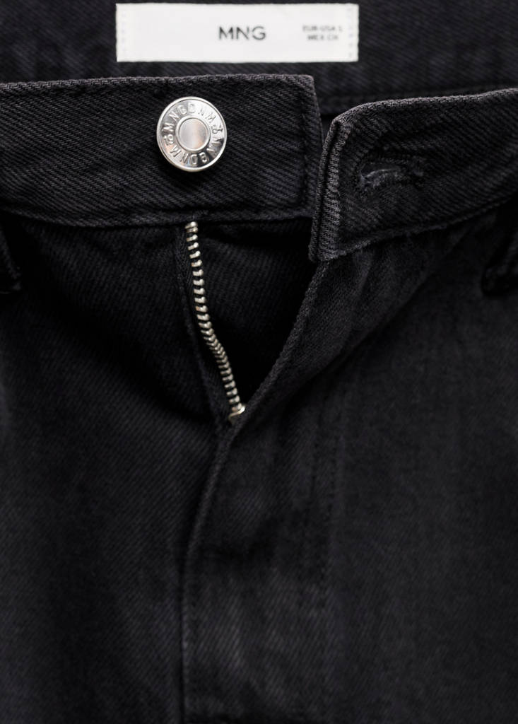 Slit denim skirt — Black denim