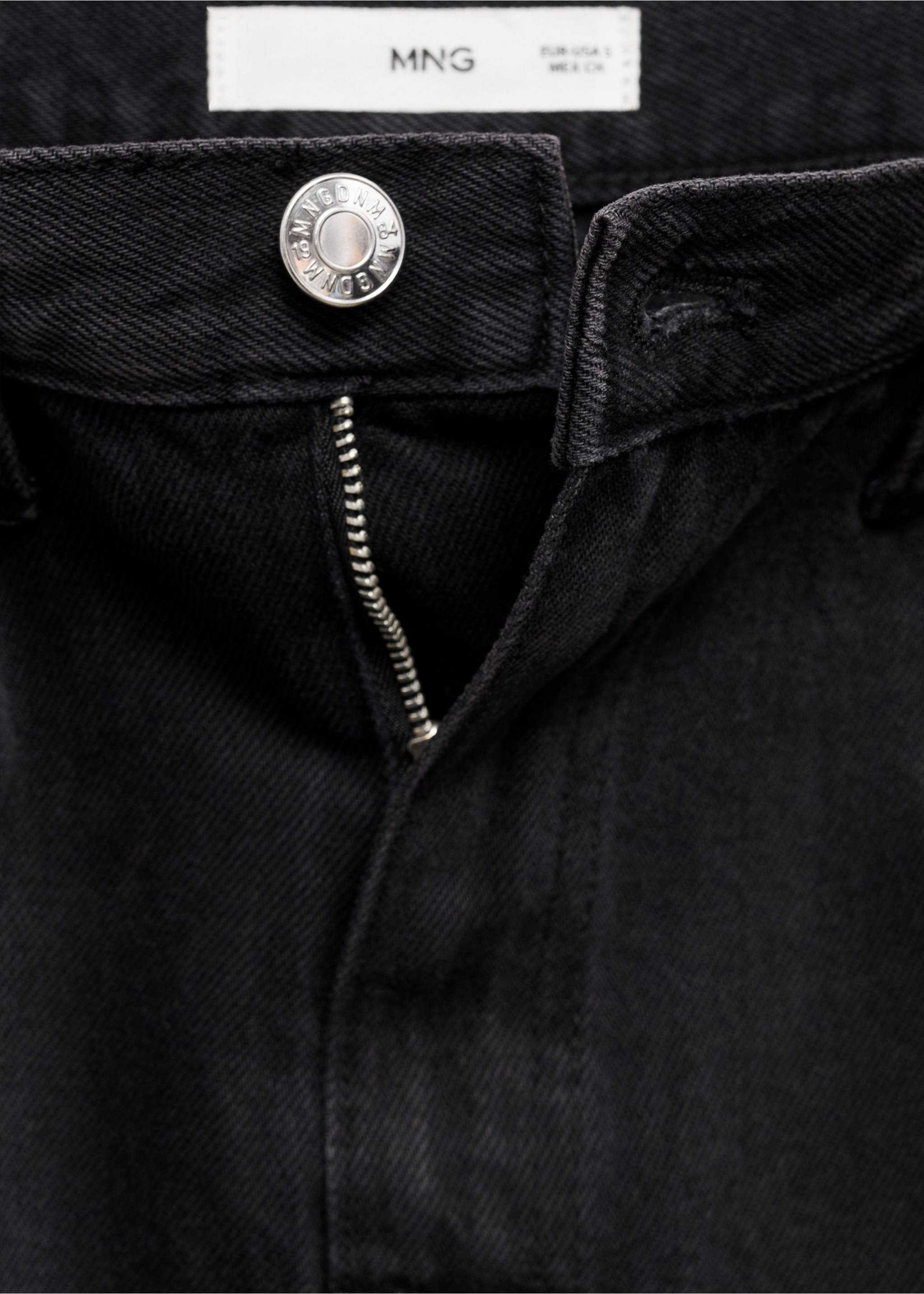 Yırtmaçlı denim etek - Ürün detayı 0, Siyah denim. Ref: 77099405-00.