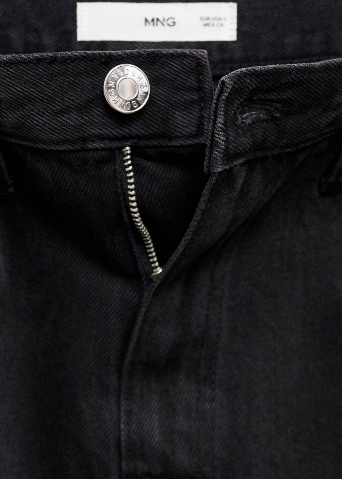 Slit denim skirt — Black denim