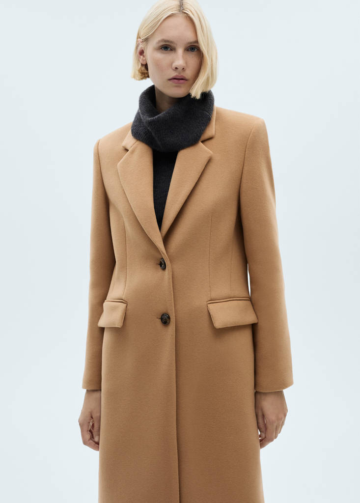 Virgin wool midi-coat