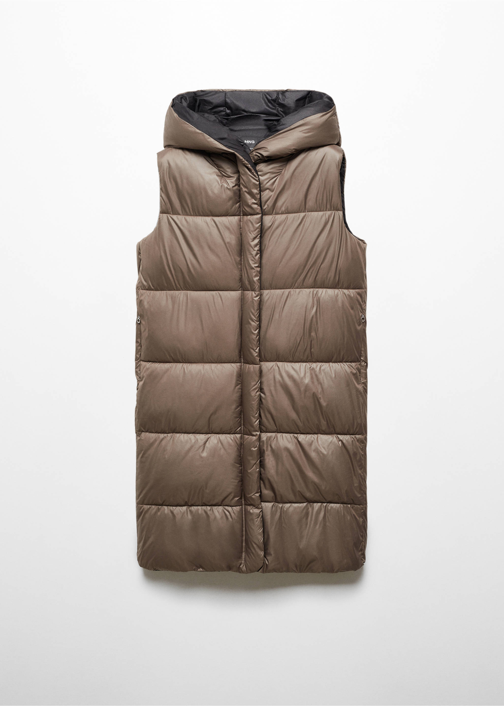 Long puffer vest - Article without model, Medium Brown. Ref: 77178265-00.