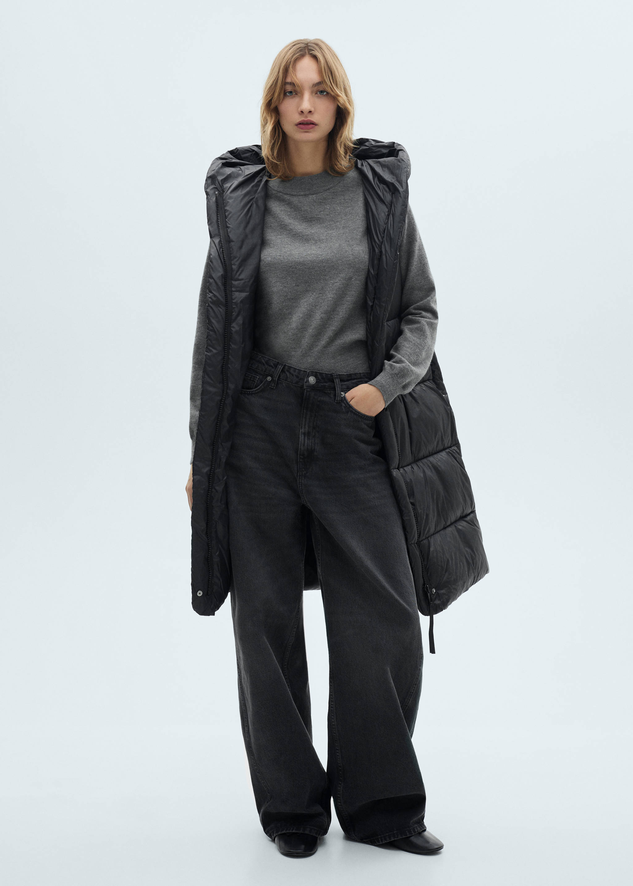 Chaleco acolchado largo - Plano general