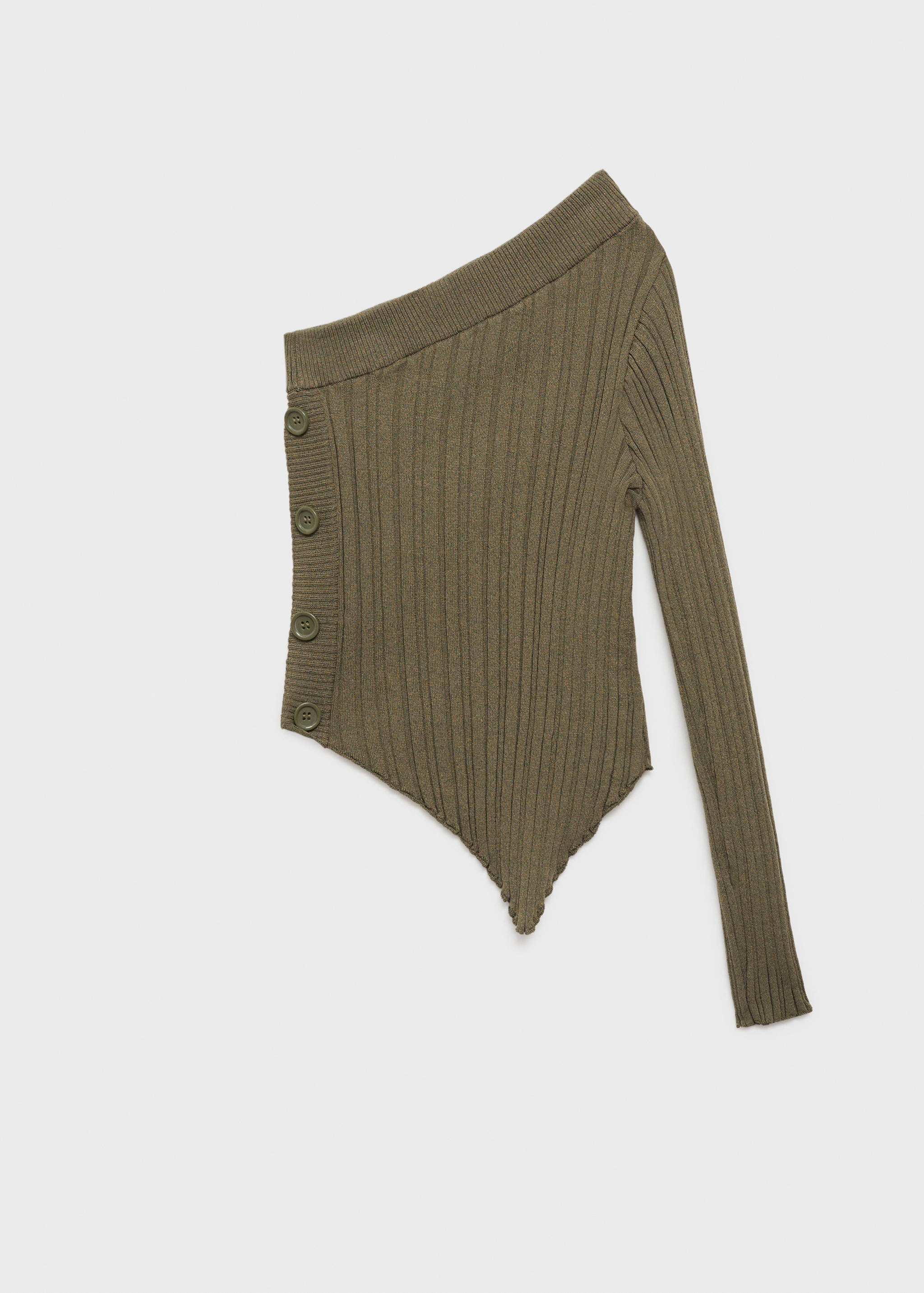 Asymmetrischer Pullover mit Rippstruktur - Artikel ohne Model