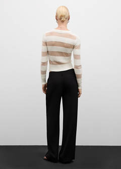 Semitransparent textured cardigan — White 3