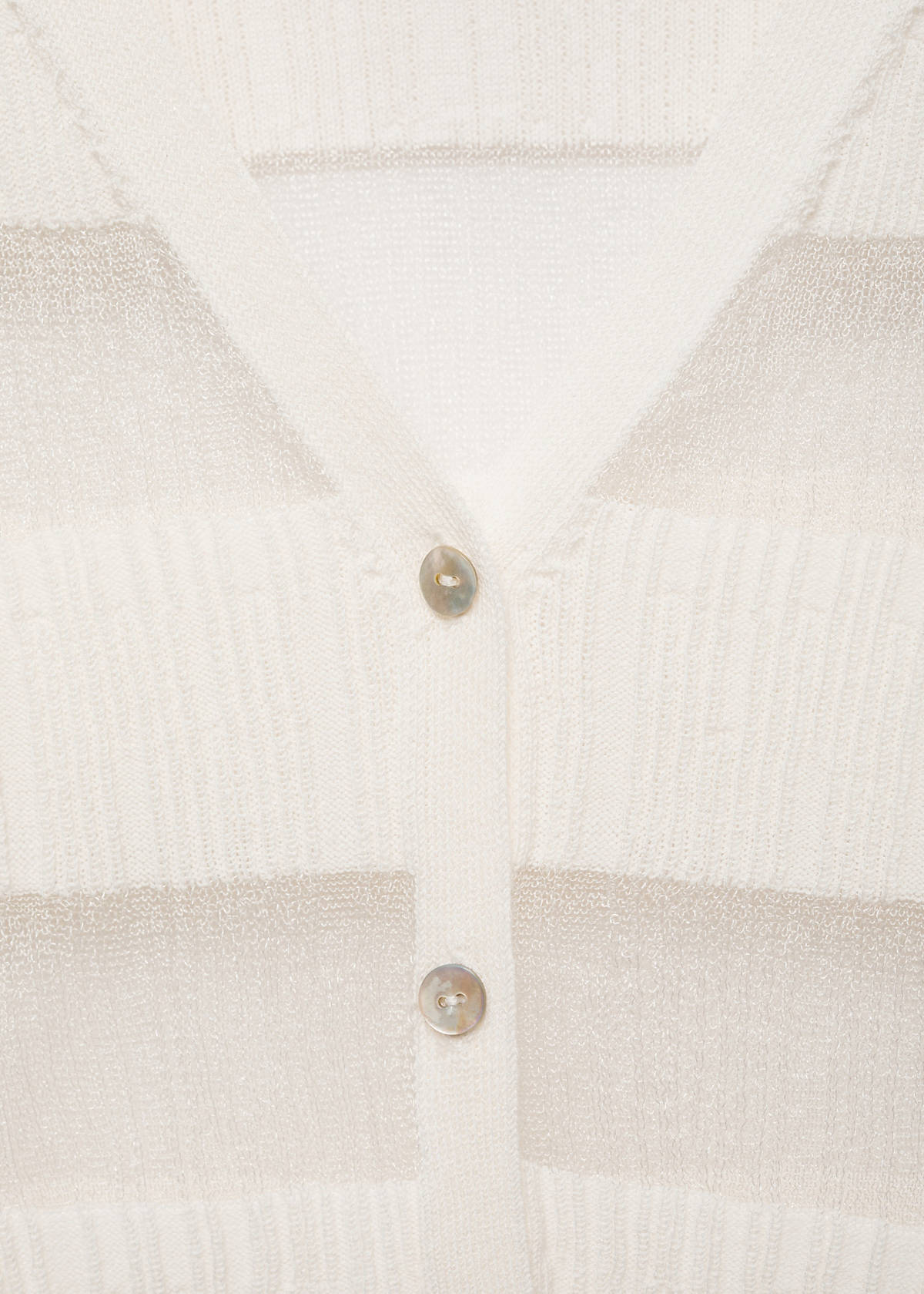 Semitransparent textured cardigan — White