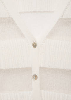 Semitransparent textured cardigan — White 7