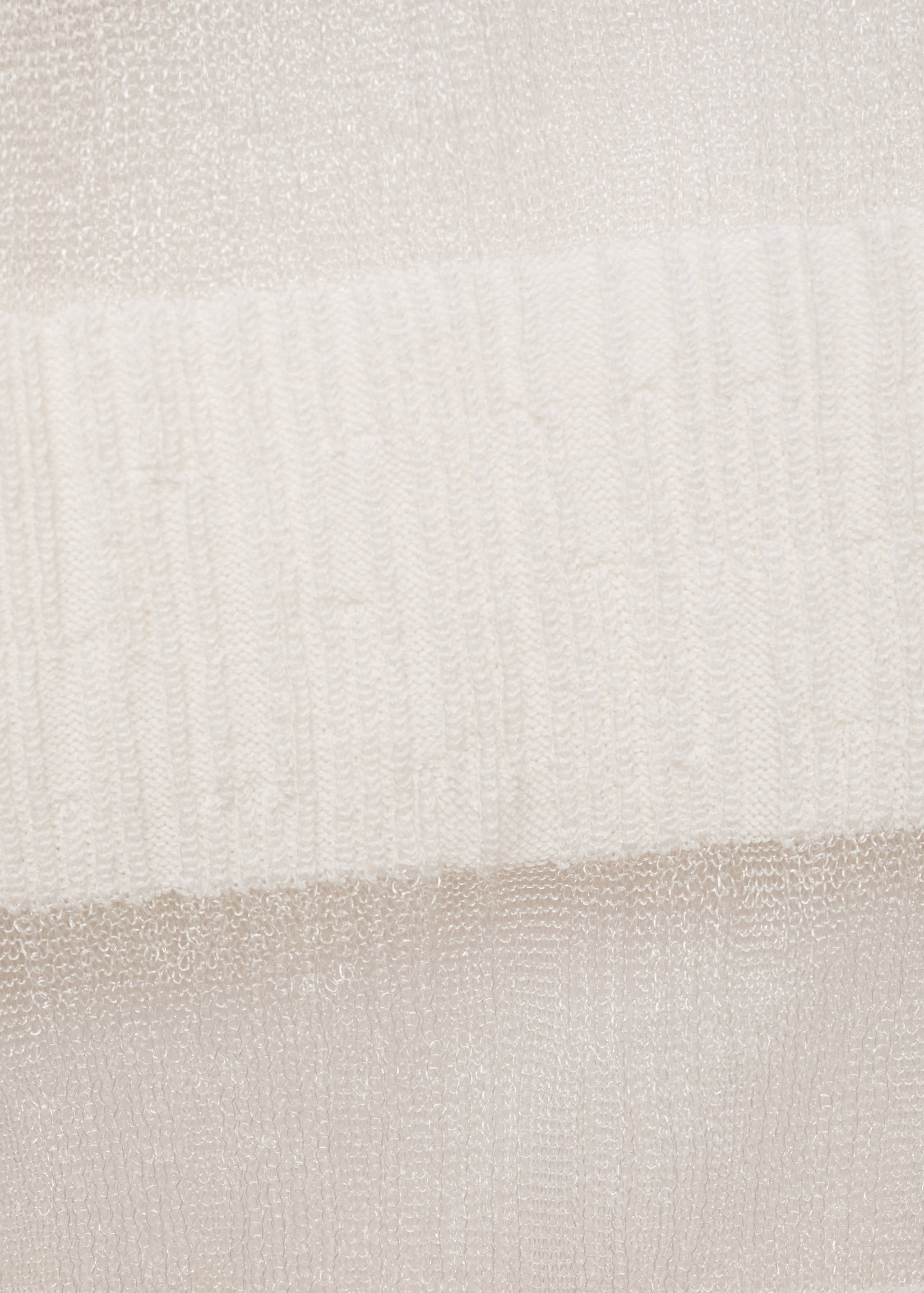 半透明纹理开襟毛衣 - null