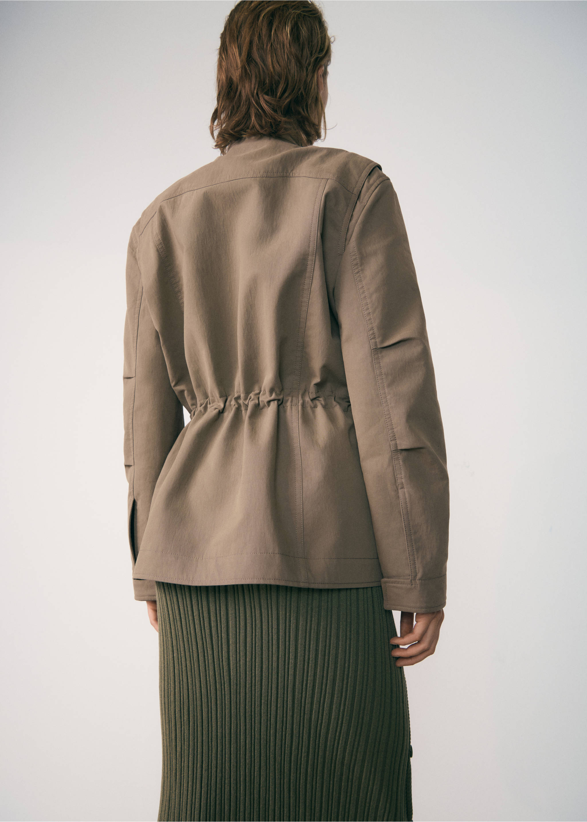 Turtleneck parka with pockets - Reverse of the article, Medium Brown. Ref: 77947938-00.