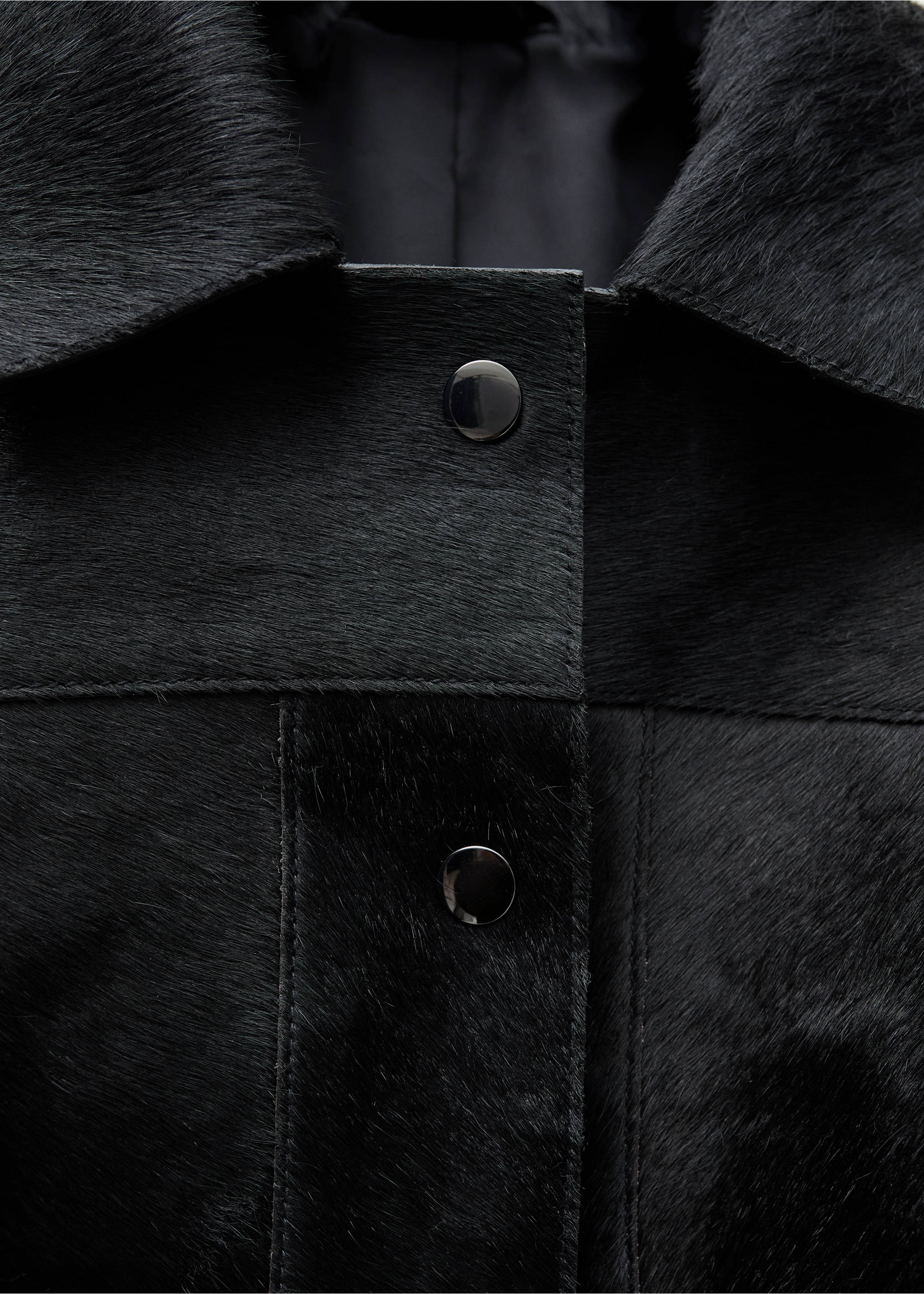 Chaqueta piel pelo - Detalle del artículo 8, Negro. Ref: 77956356-00.