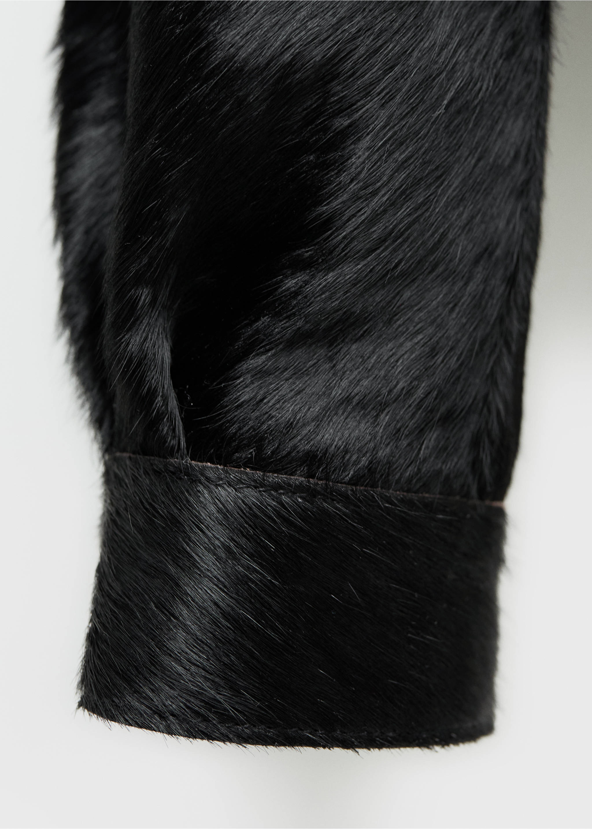 Chaqueta piel pelo - Detalle del artículo 0, Negro. Ref: 77956356-00.