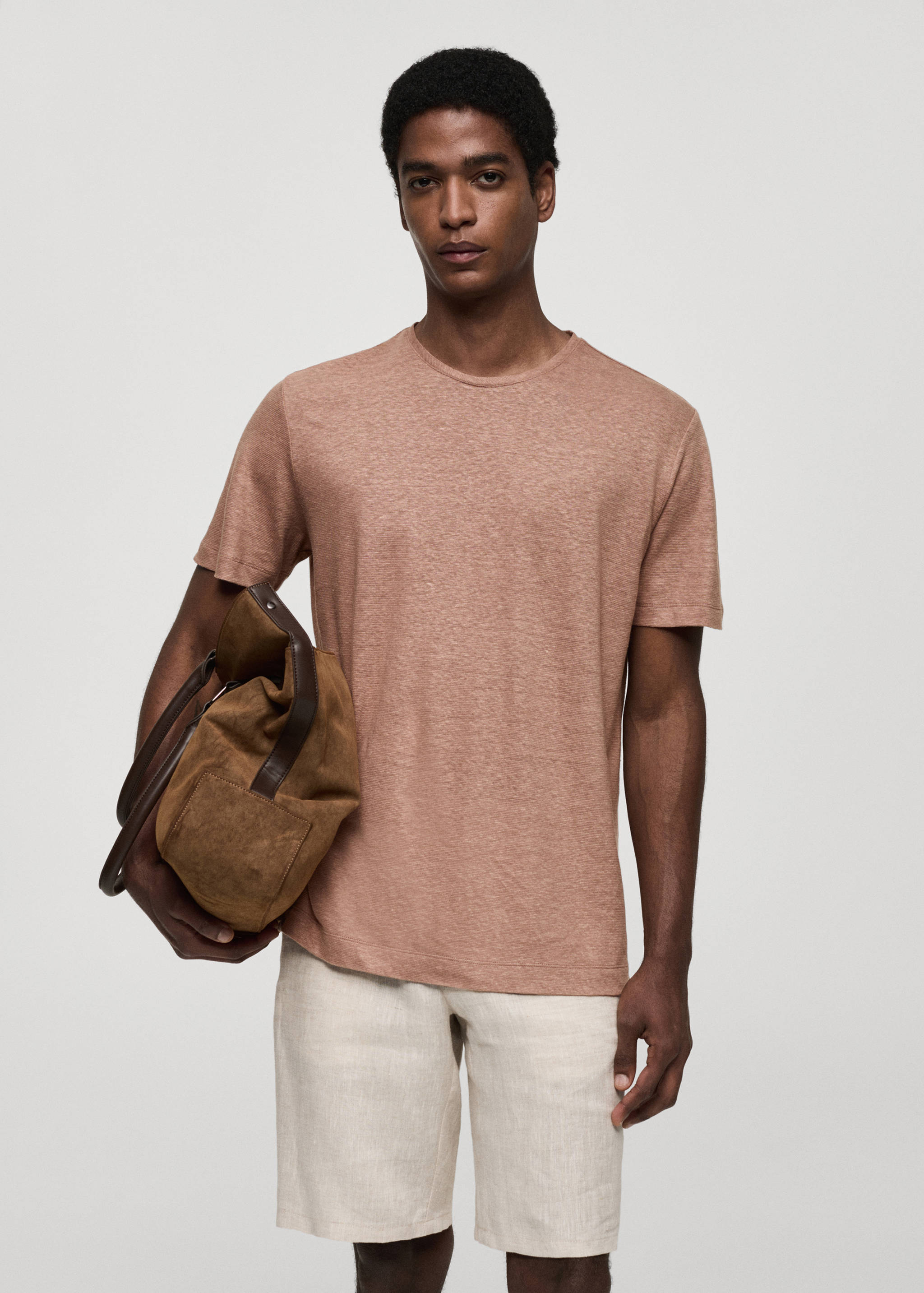 Camiseta regular fit lino - Plano medio