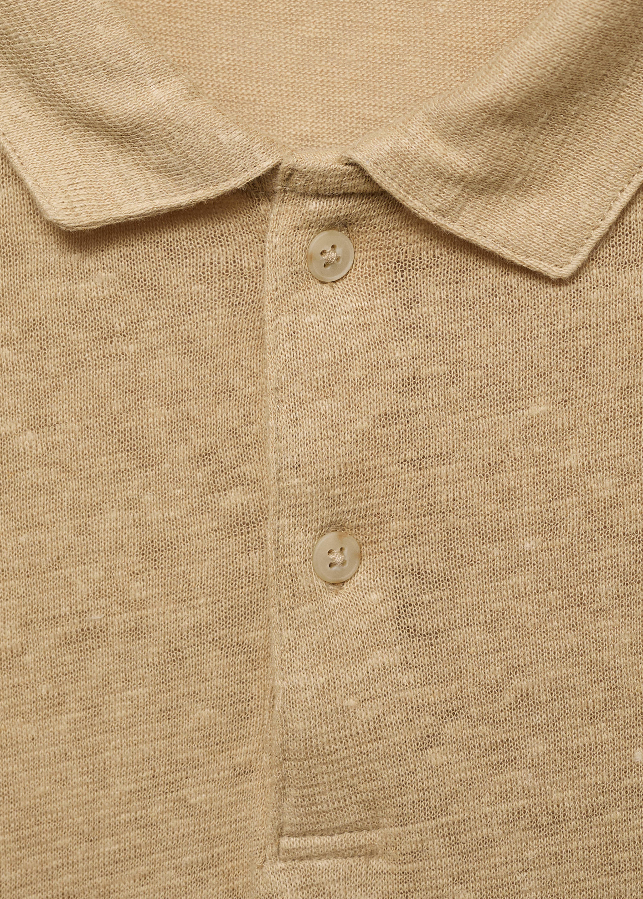 Slim fit 100% linen polo shirt - Details of the article 8