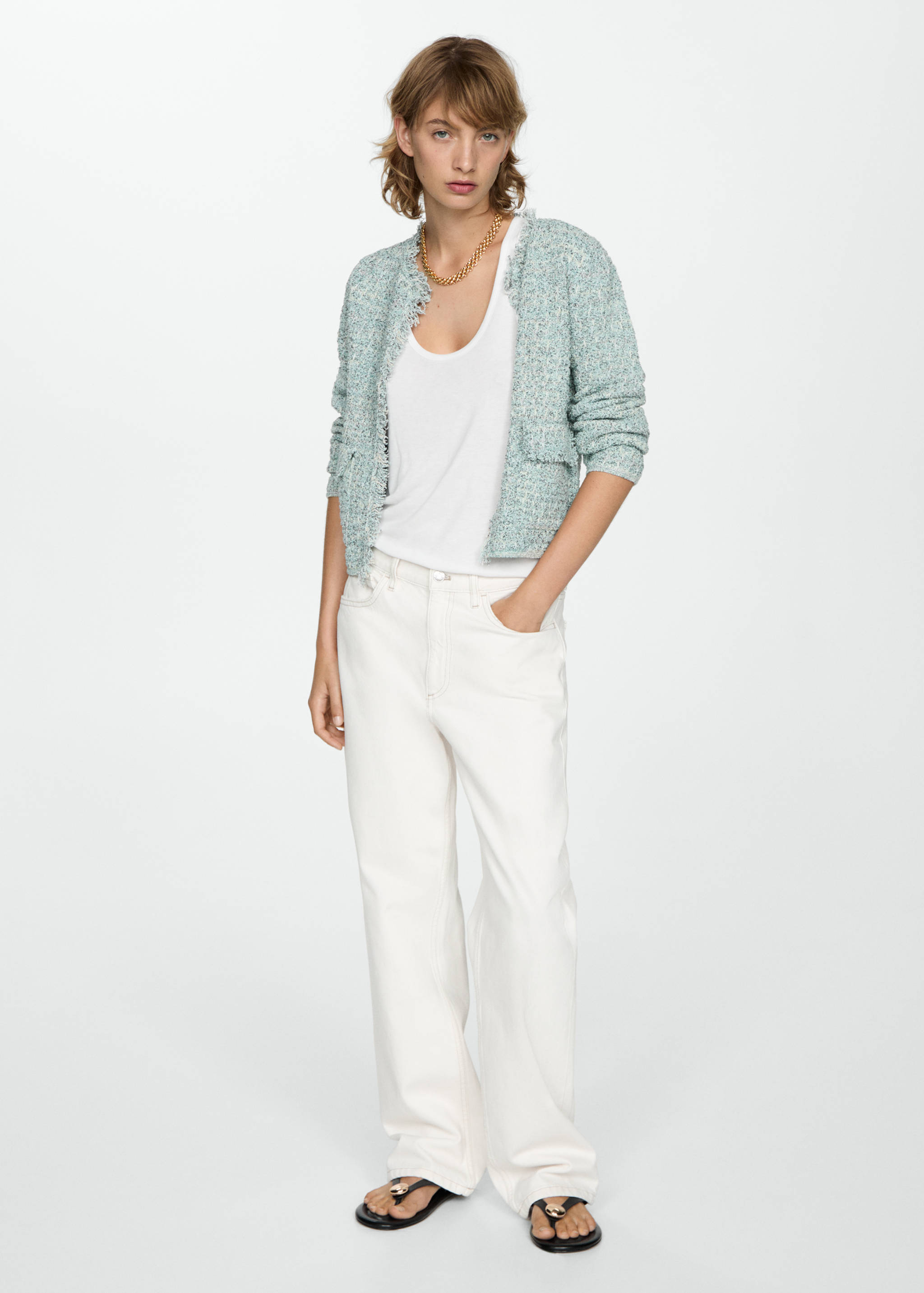 Tweed jacket with frayed ends - General plane