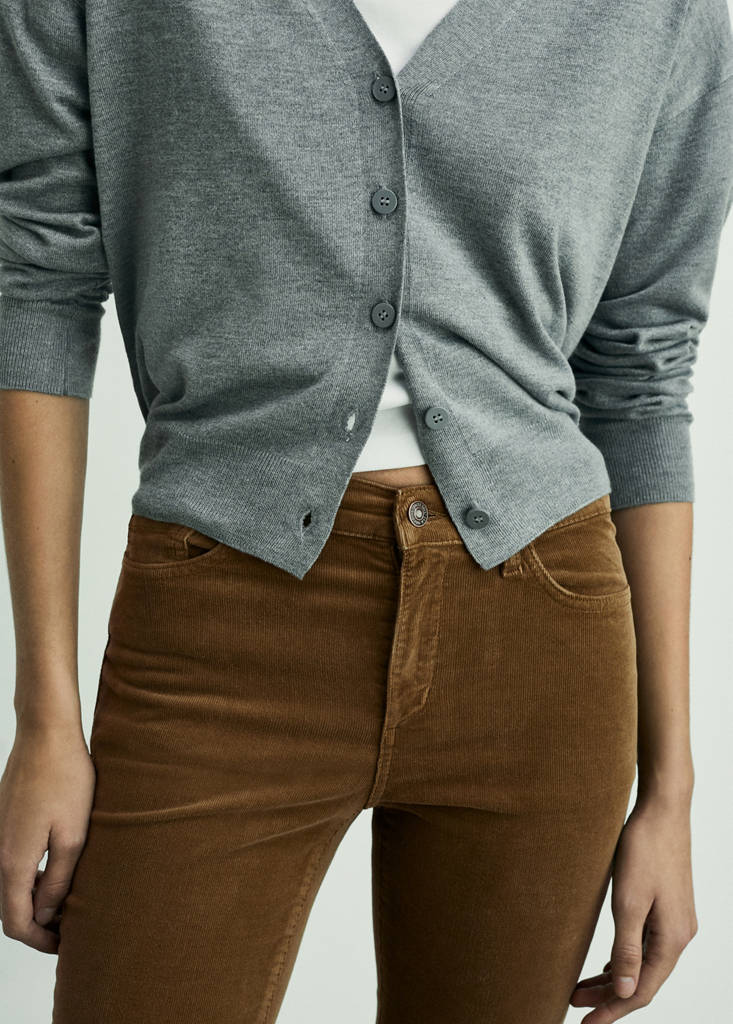 Sienna flared cropped corduroy trousers — Medium Brown