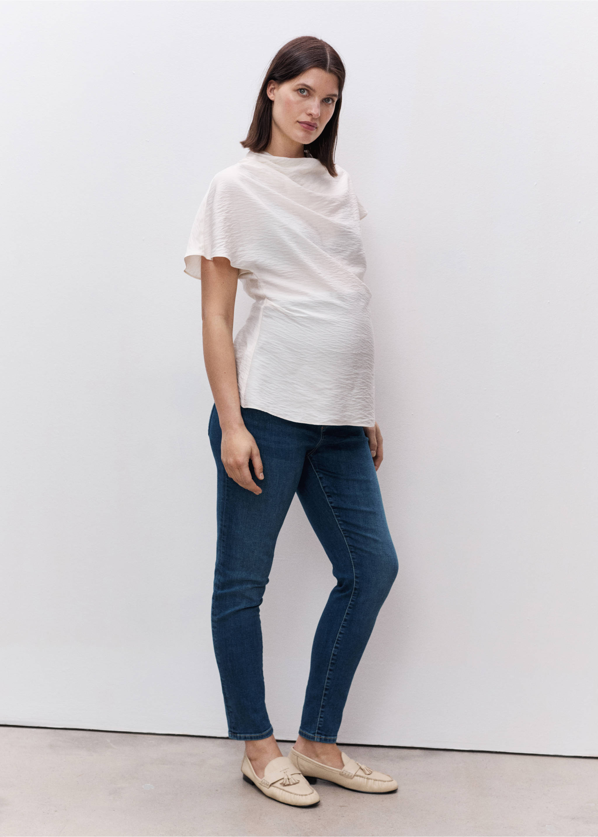 Jeans skinny premamá - Plano general, Azul oscuro. Ref: 87000252-00.