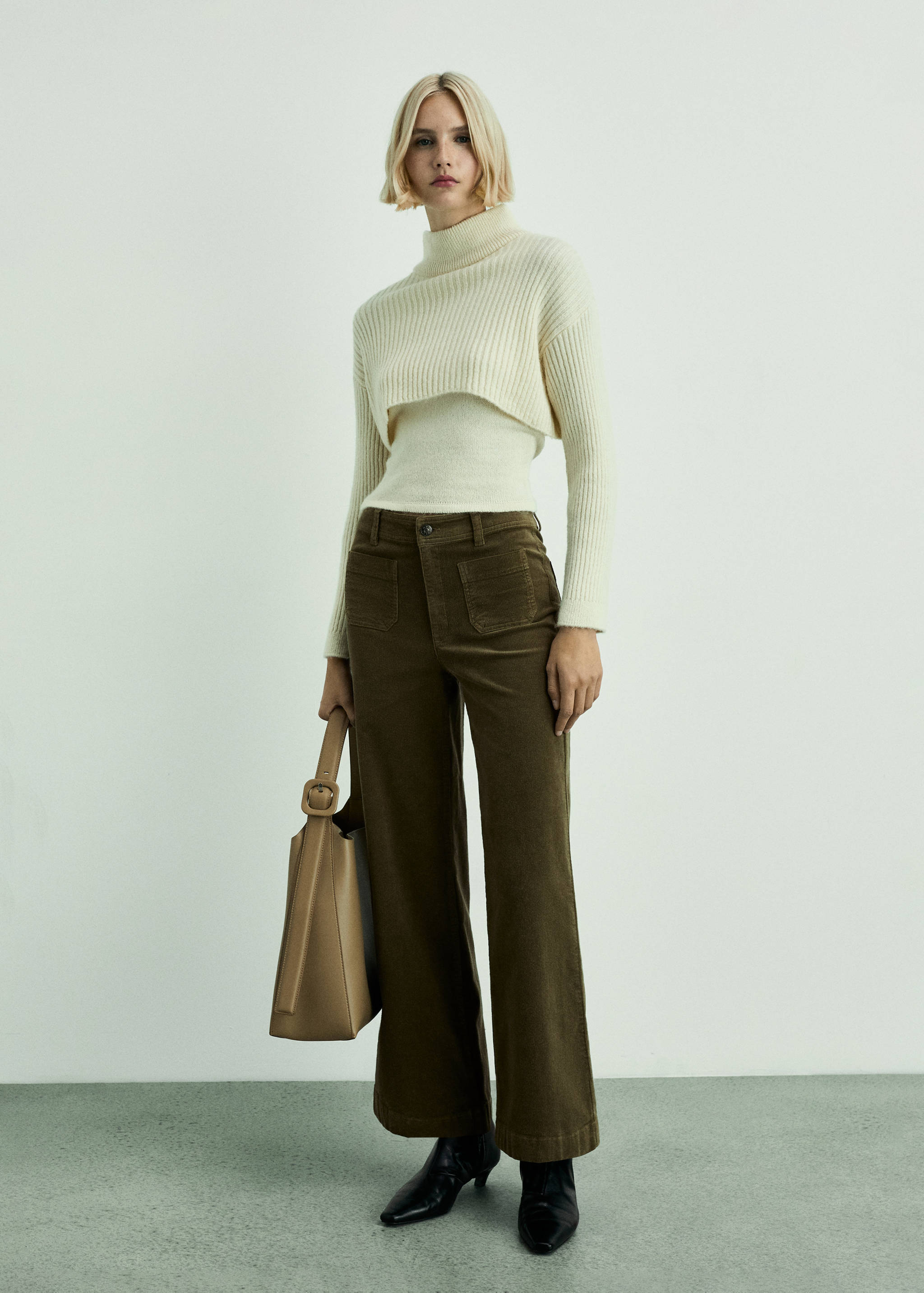 Pantalon Catherin style jupe-culotte velours côtelé - Plan général