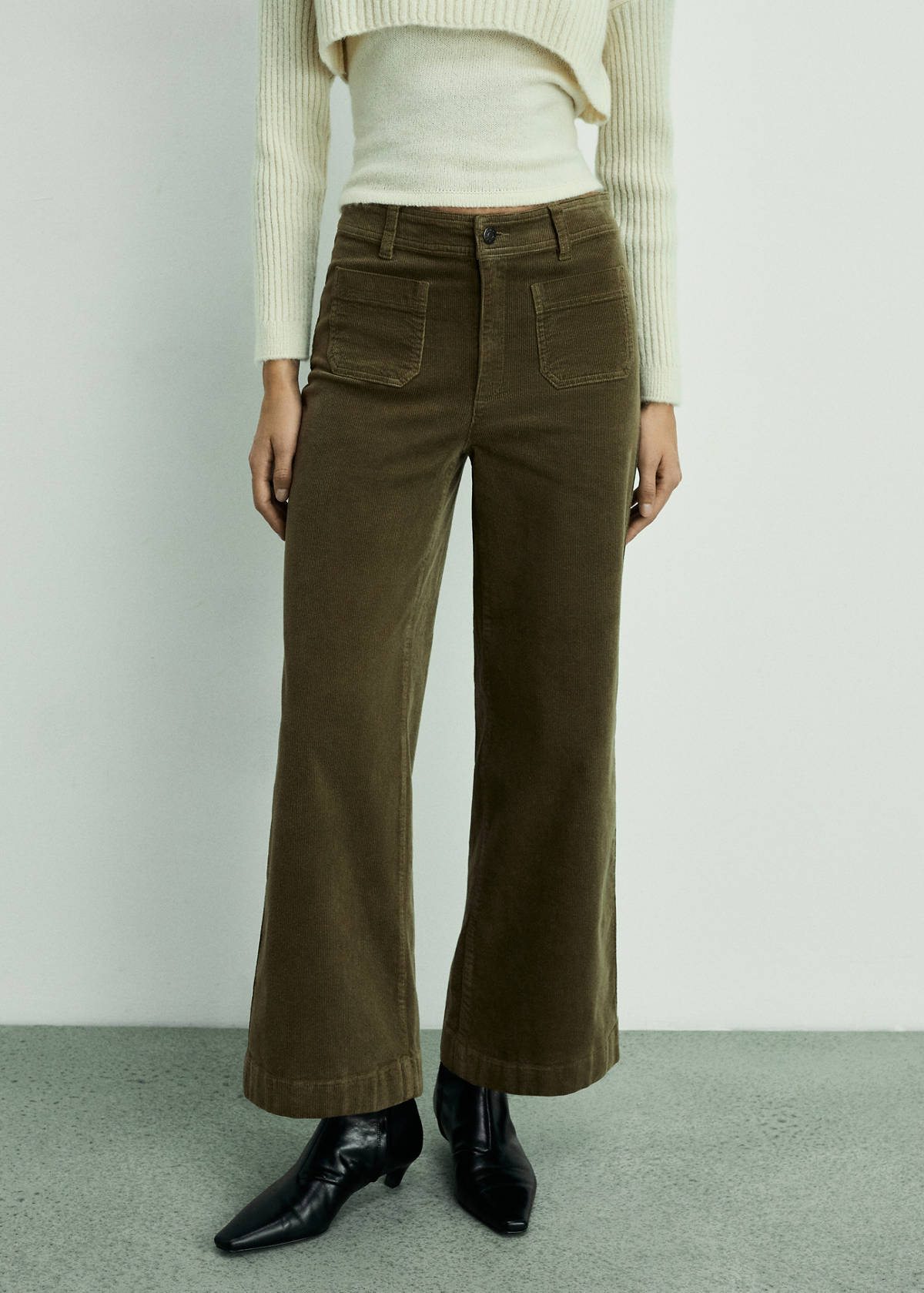 Catherin culotte corduroy trousers — Khaki