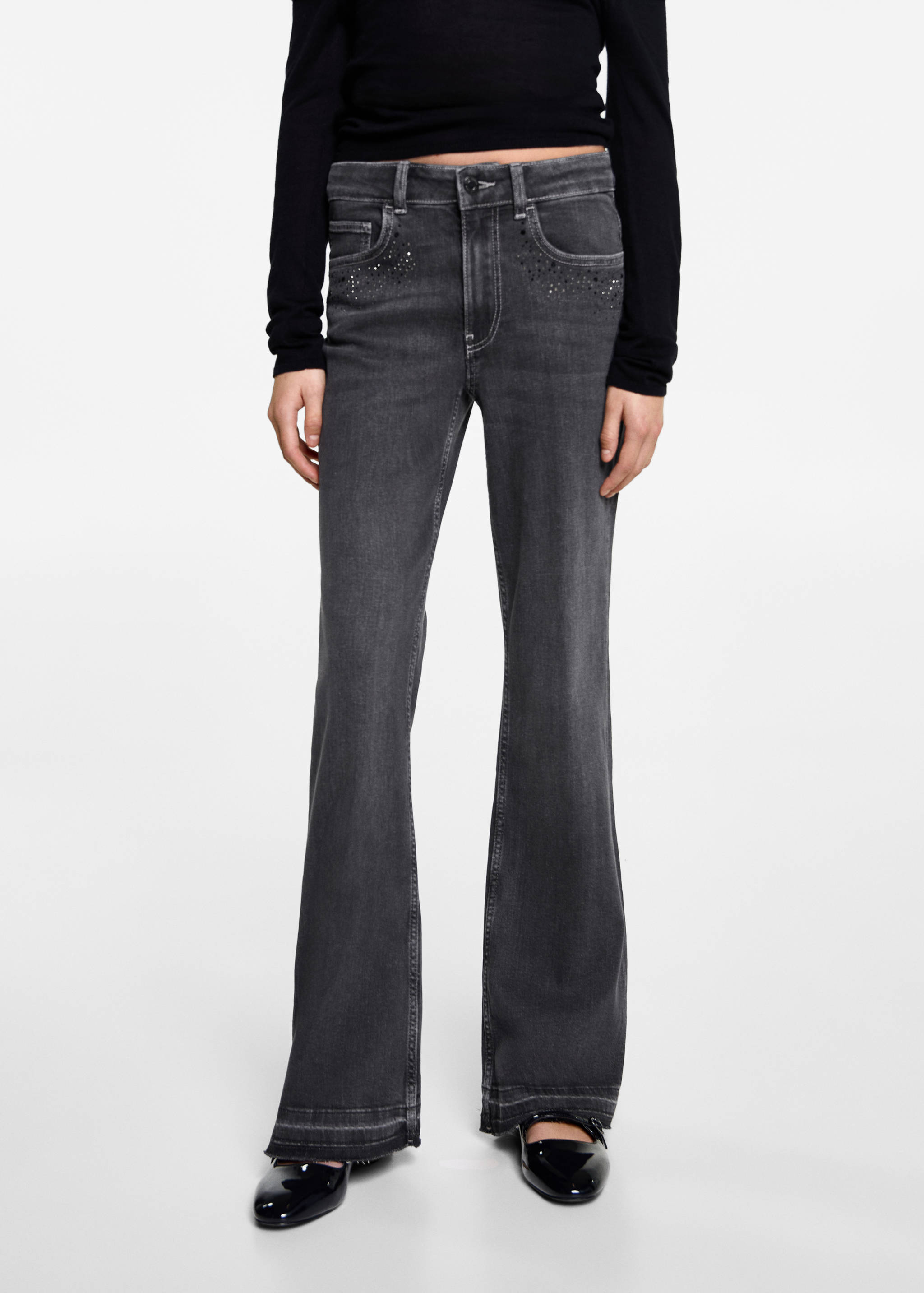 Rhinestone flare jeans - Medium plane