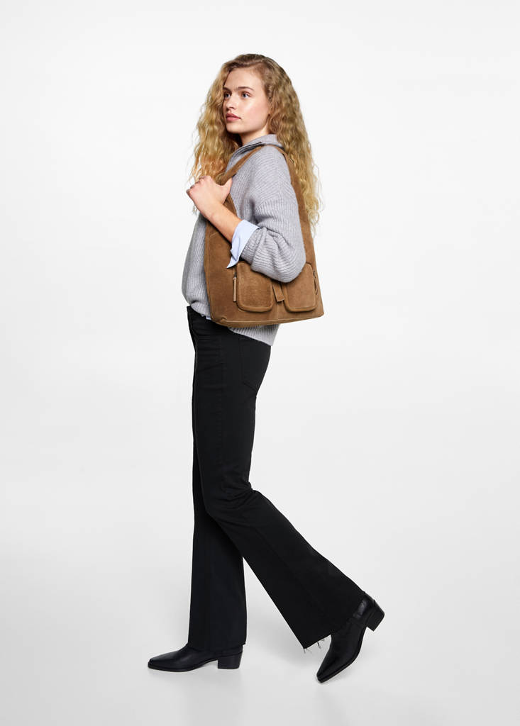 MANGO TEEN - Jean flare black denim - XXS - Fille Teen