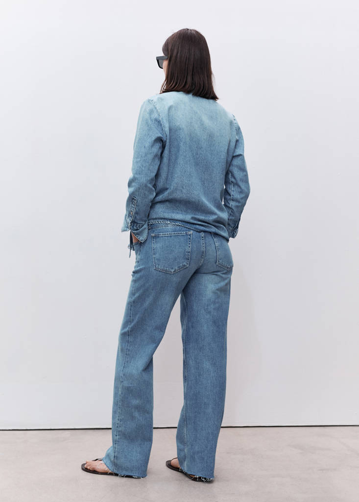 Maternity wide leg jeans — Medium Blue