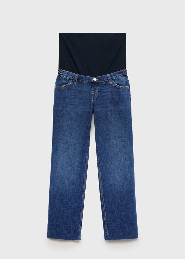 Maternity wide leg jeans — Medium Blue