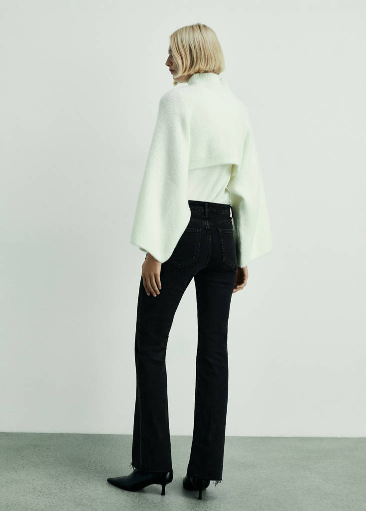 Fiona flared mid-rise jeans — Black denim