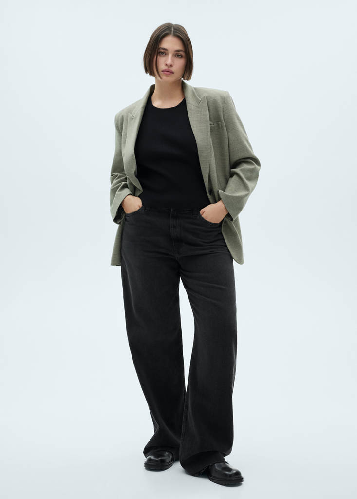 Fiona flared mid-rise jeans — Black denim