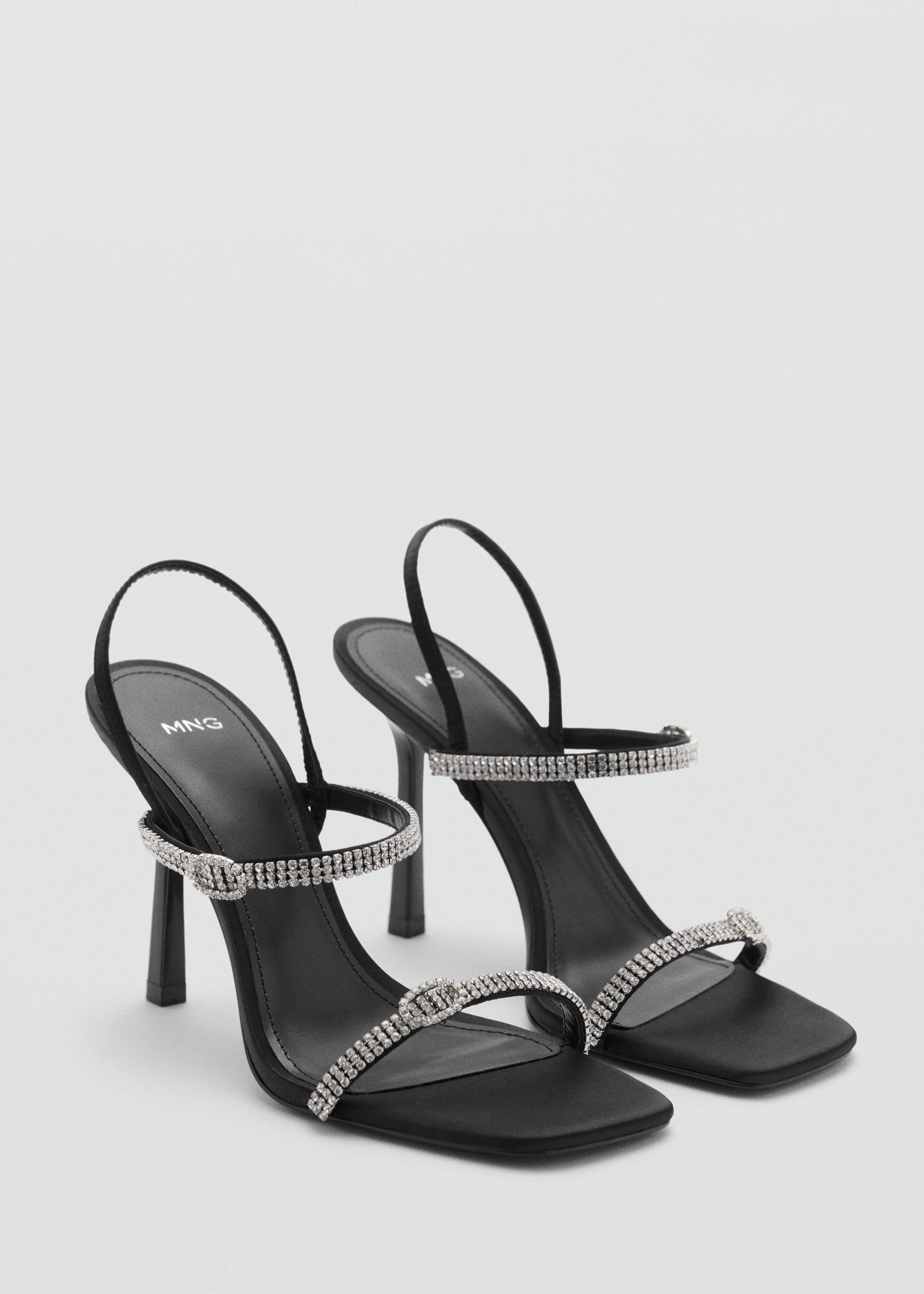 Heeled sandal with strass strap - Medium plane