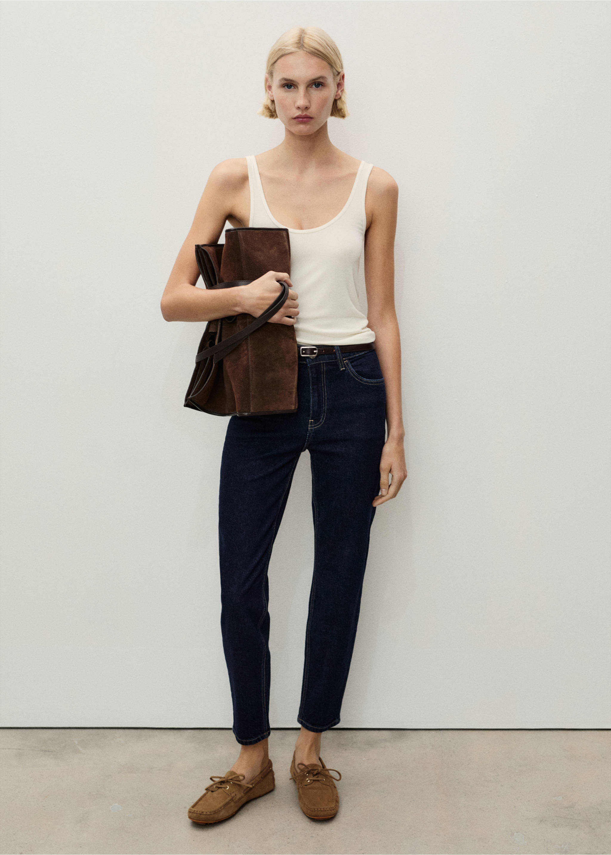 Newmom comfort high-rise jeans - General plane, Open Blue. Ref: 87000291-00.