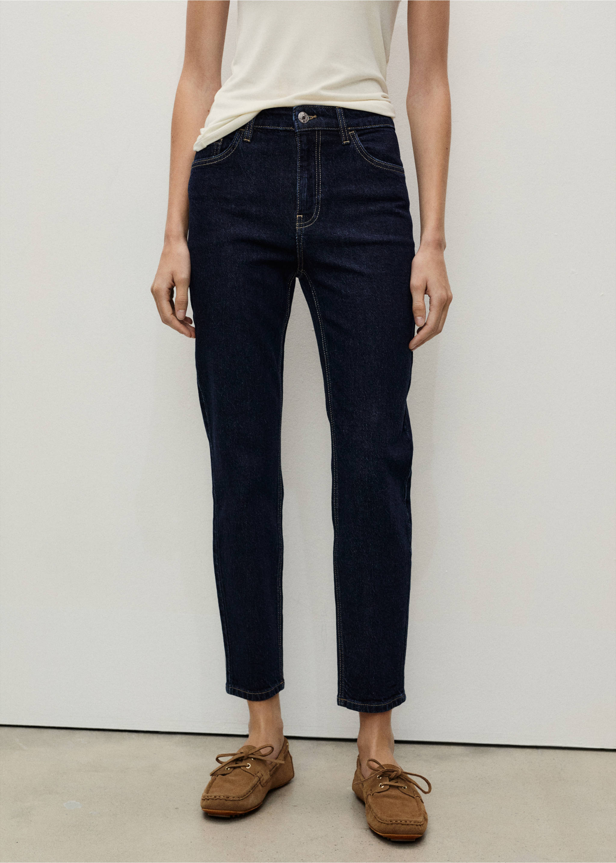 Newmom comfort high-rise jeans - Medium plane, Open Blue. Ref: 87000291-00.