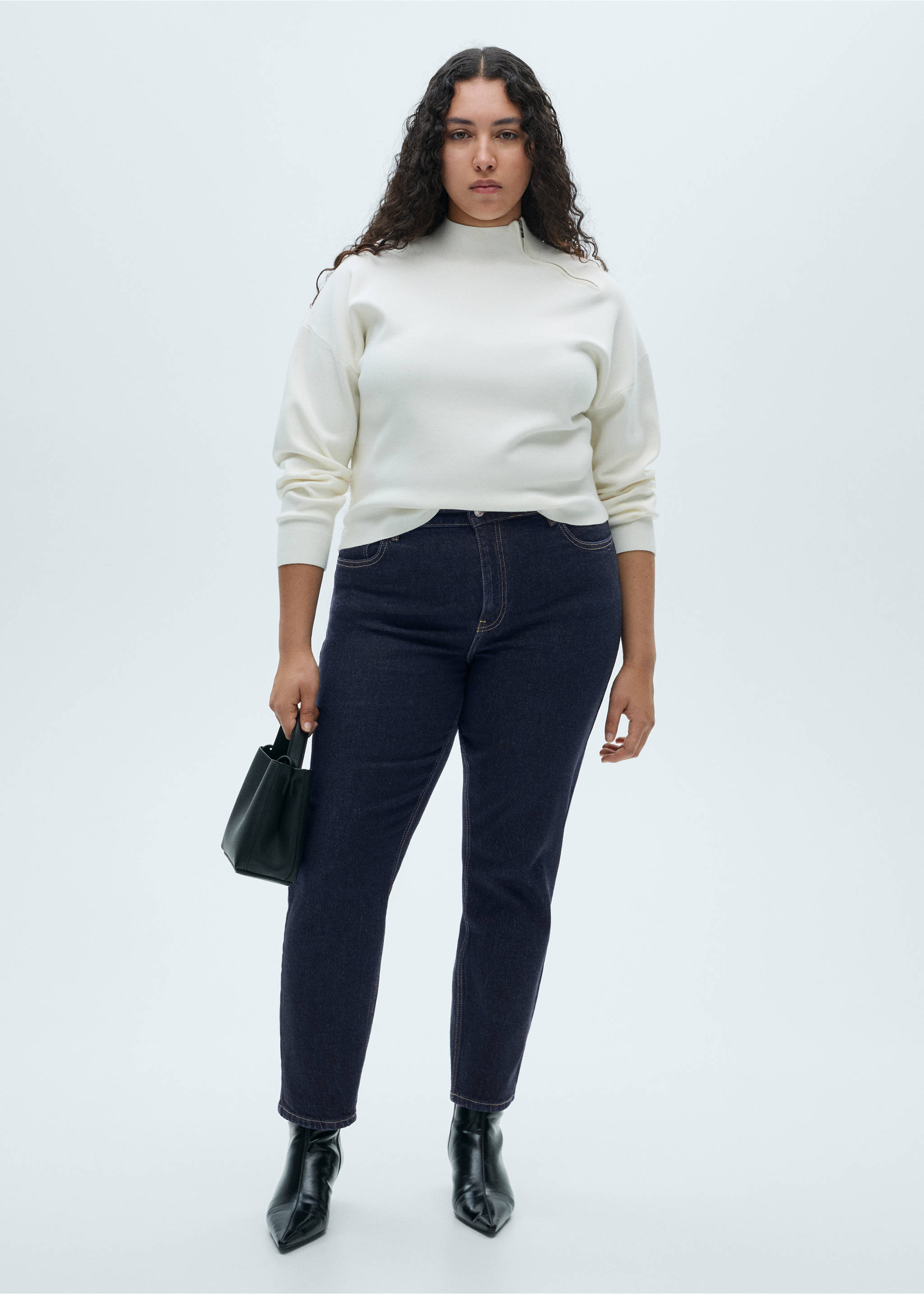 Newmom comfort high-rise jeans - Details of the article 6, Open Blue. Ref: 87000291-00.
