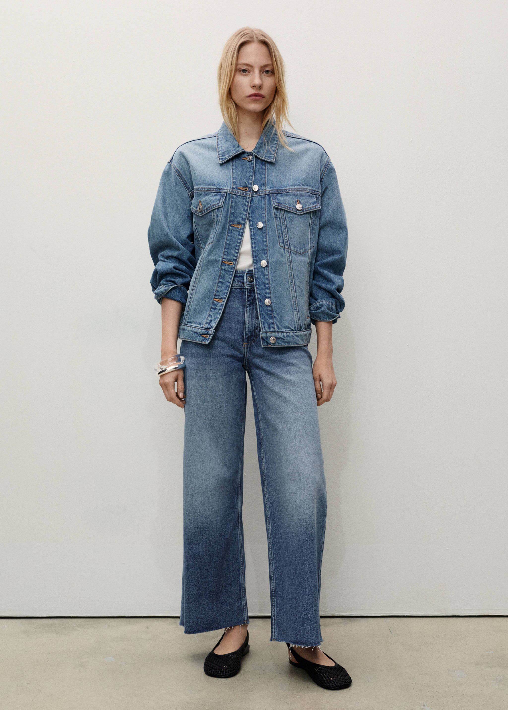 Jean style jupe-culotte Catherin taille haute - Plan général