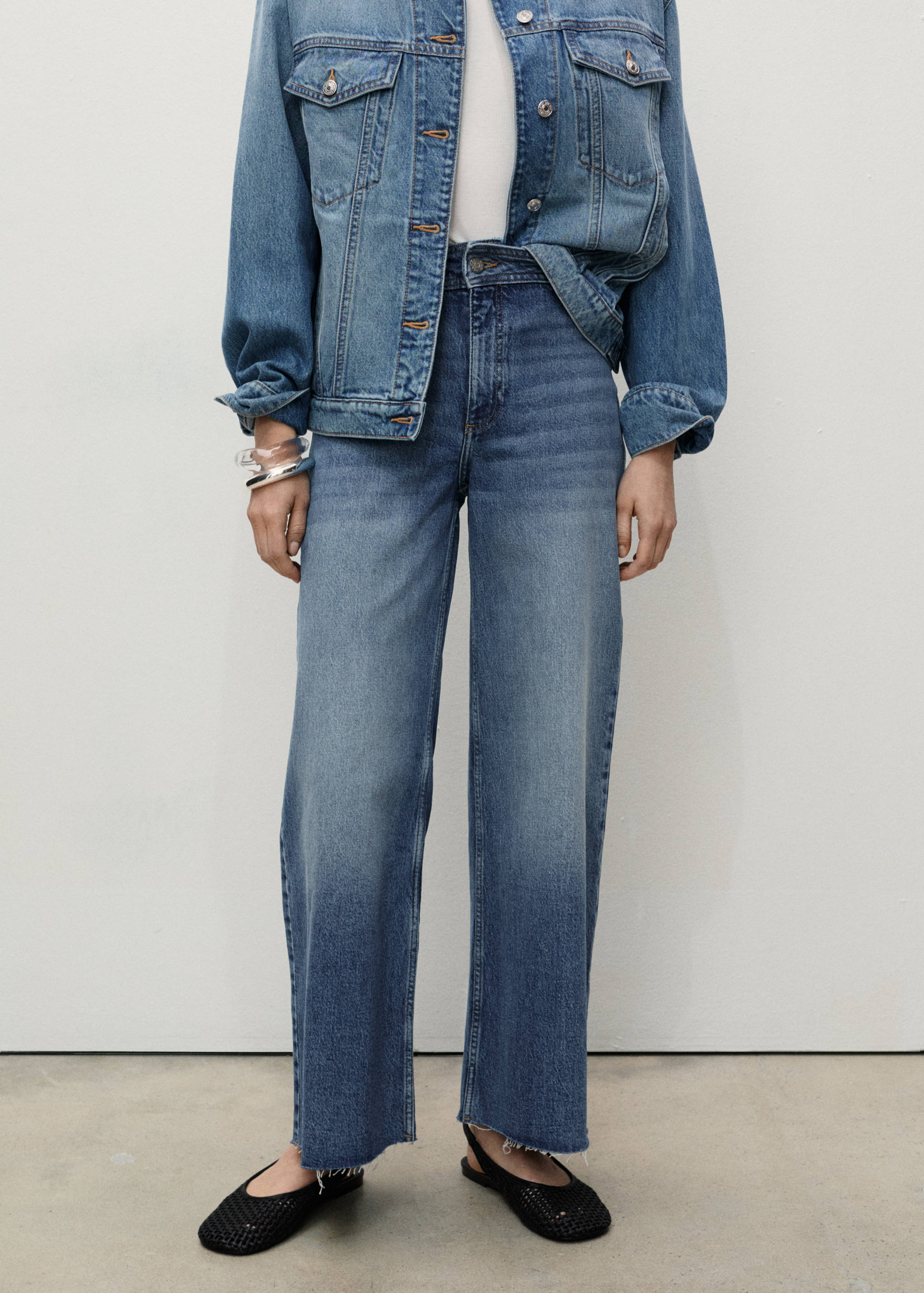 Jean style jupe-culotte Catherin taille haute - Plan moyen