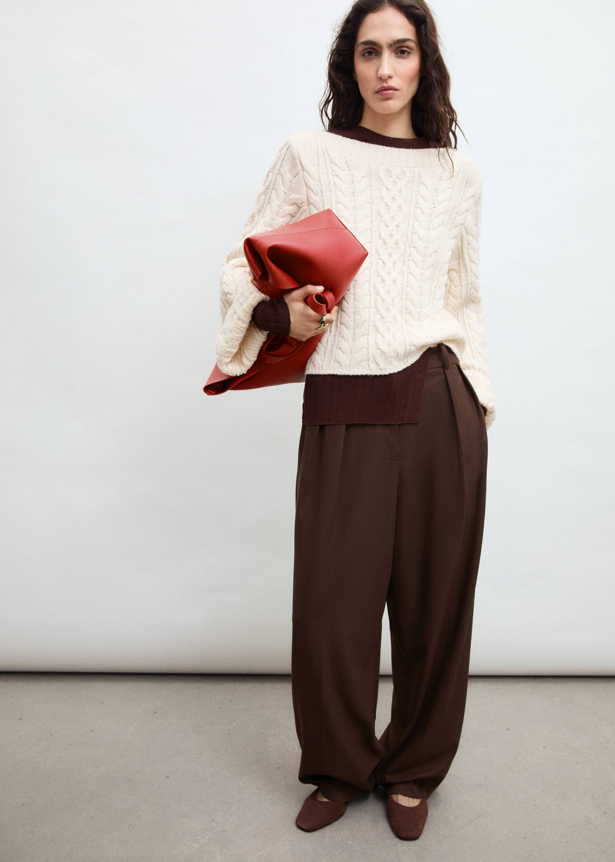 Twisted knitted flared-sleeve sweater - Details of the article 7