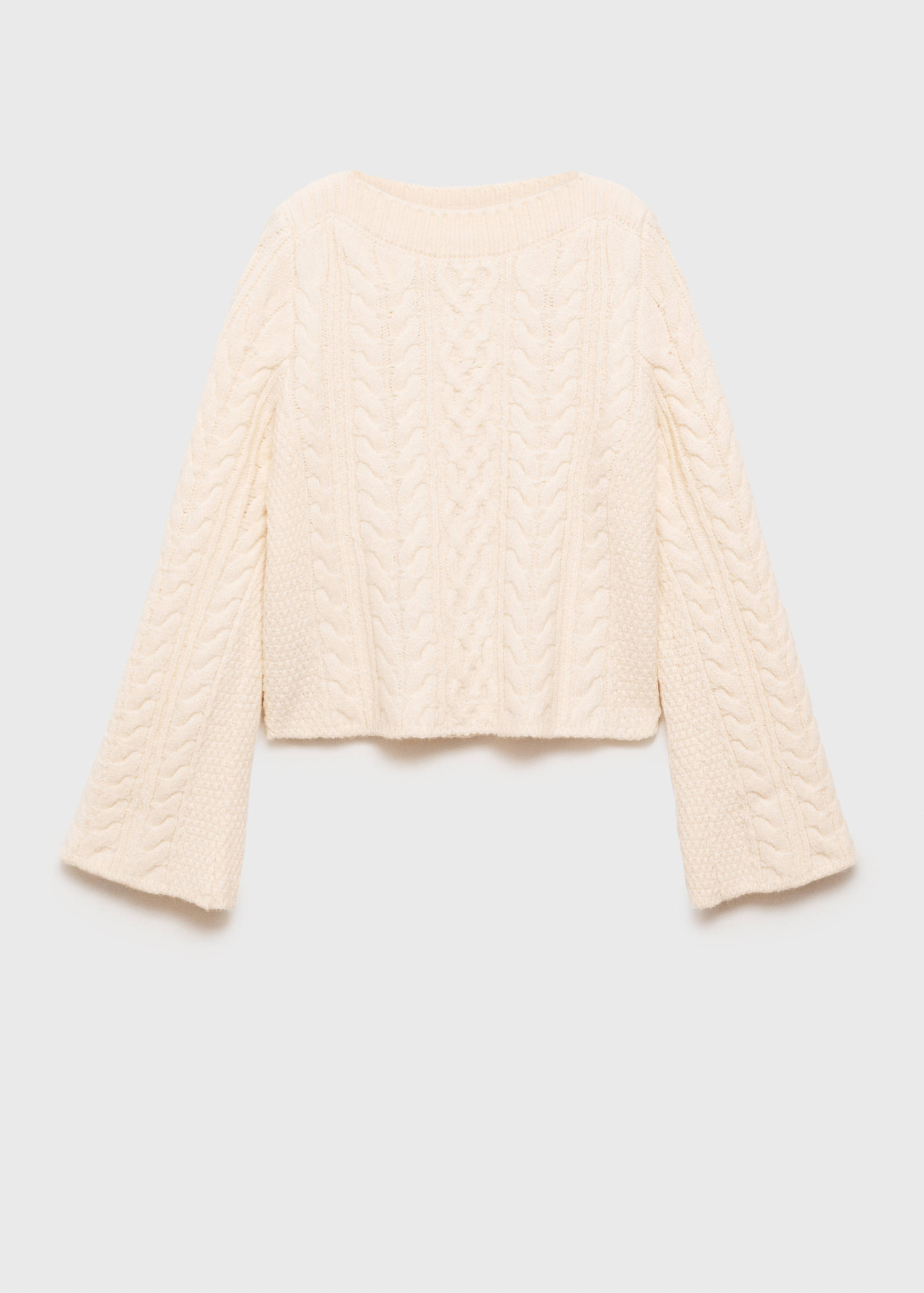 Twisted knitted flared-sleeve sweater - Article without model