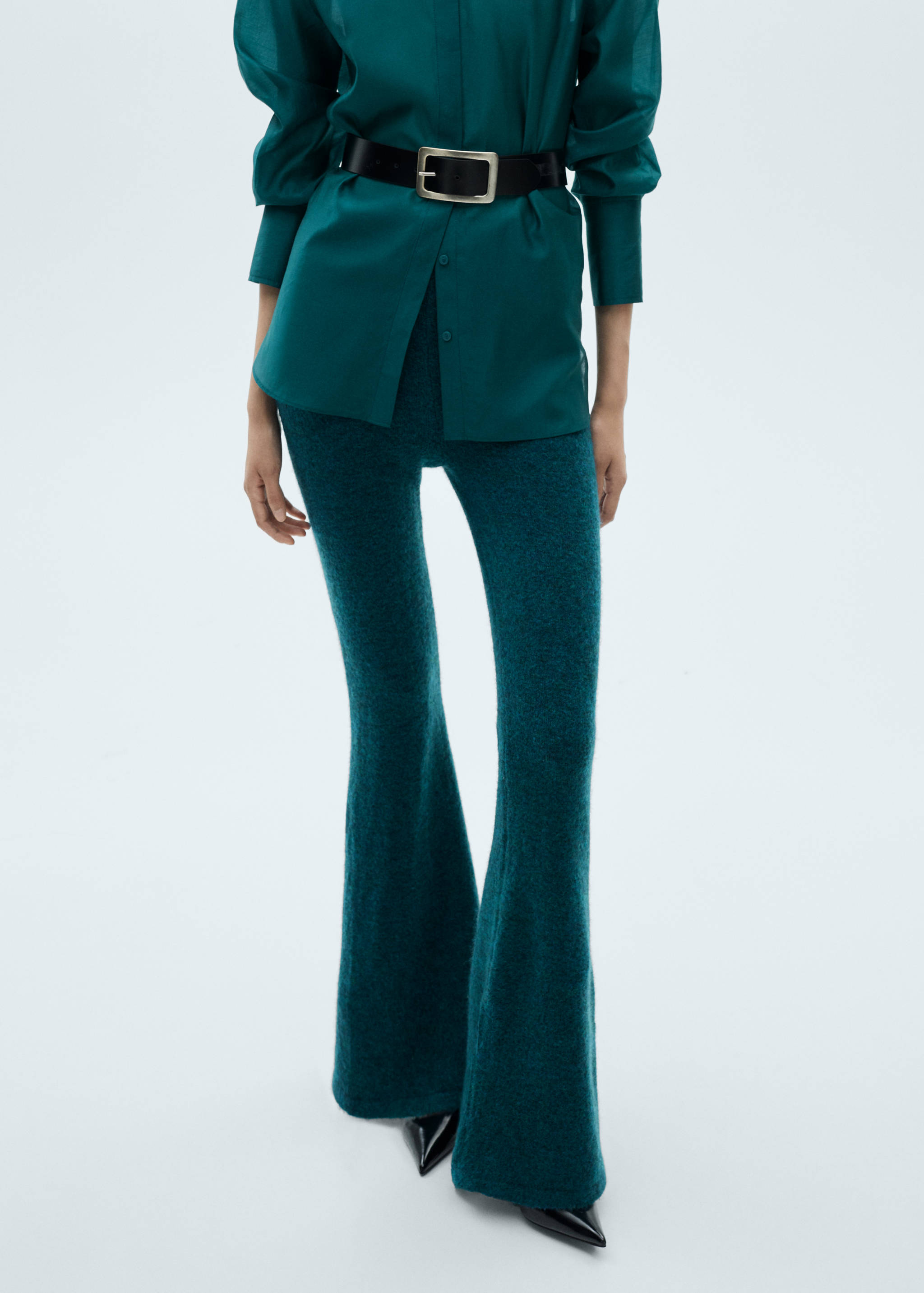 针织喇叭裤 - null