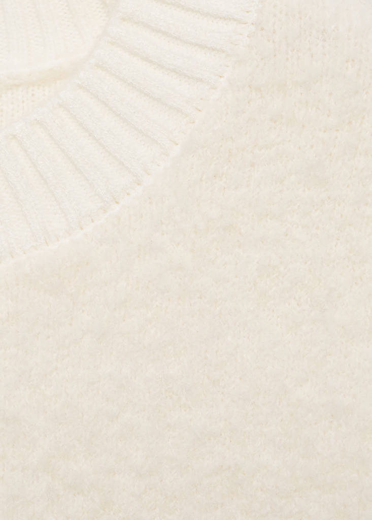 Round-neck sweater with soft finish — Ecru