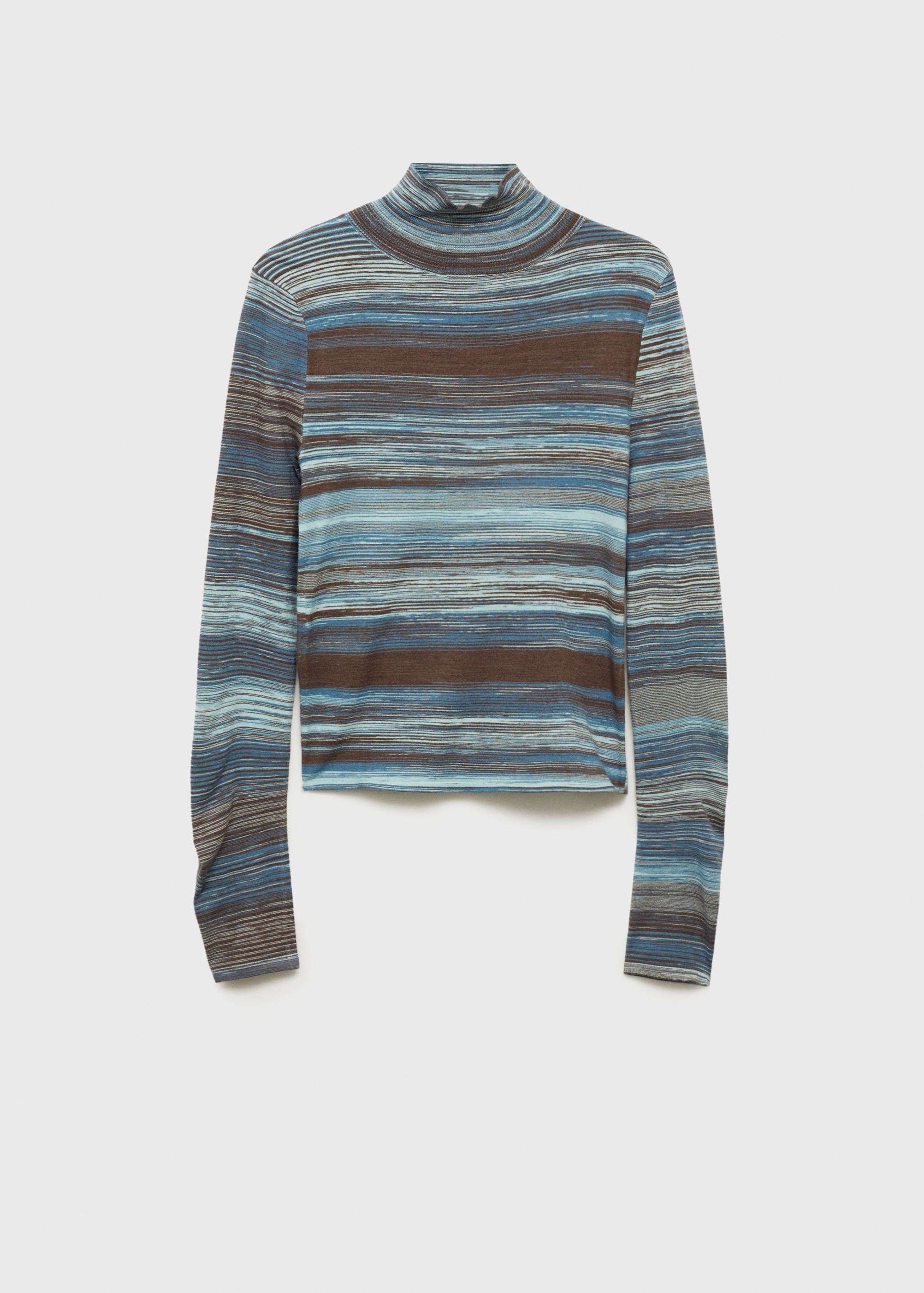 Dik yakalı çizgili kazak - Modelsiz ürün