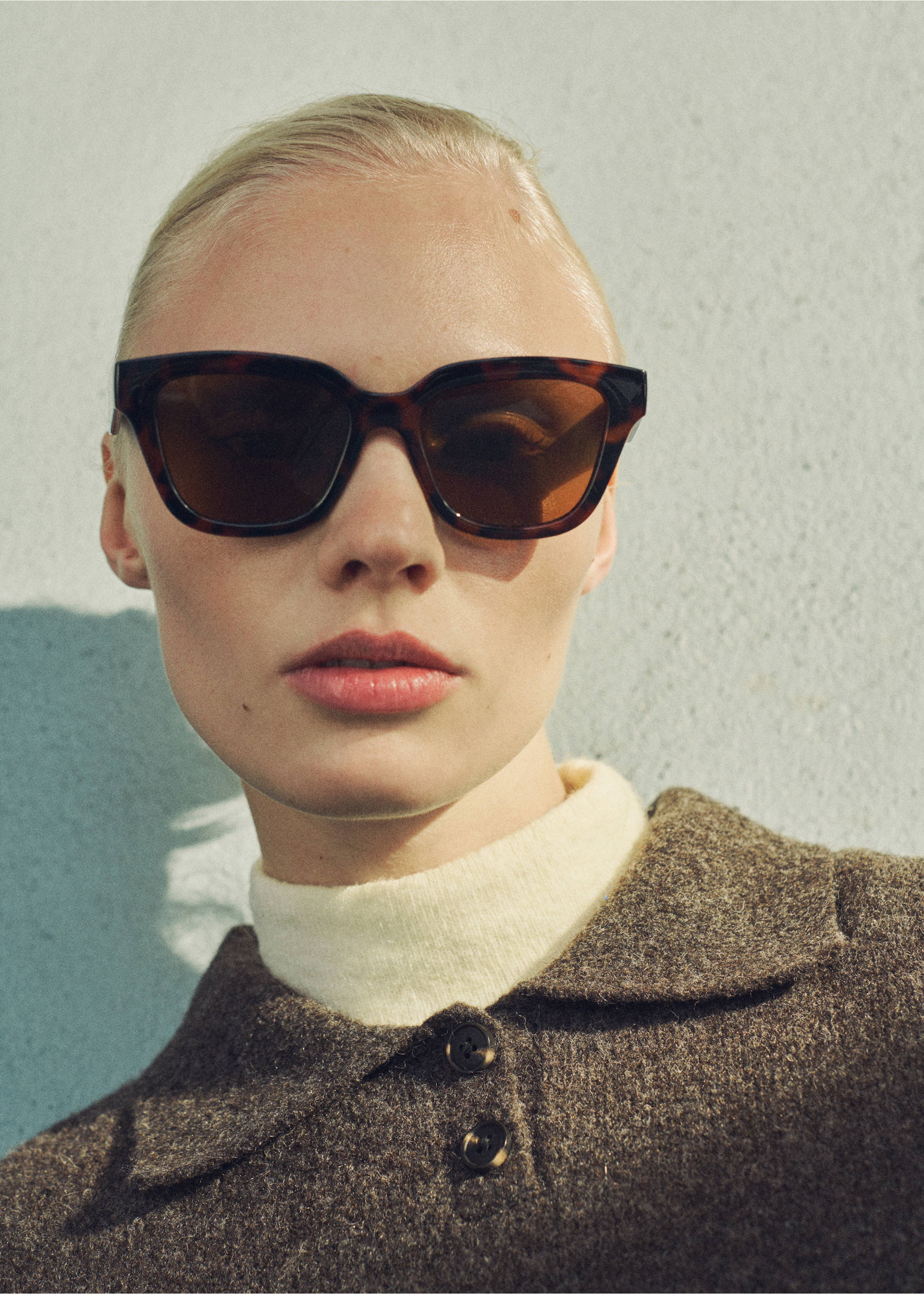 Pull-over manches courtes col polo - Détail de l'article 6, Marron moyen. Ref: 87000362-00.