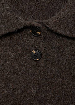 Short-sleeved polo-neck sweater — Medium Brown 7