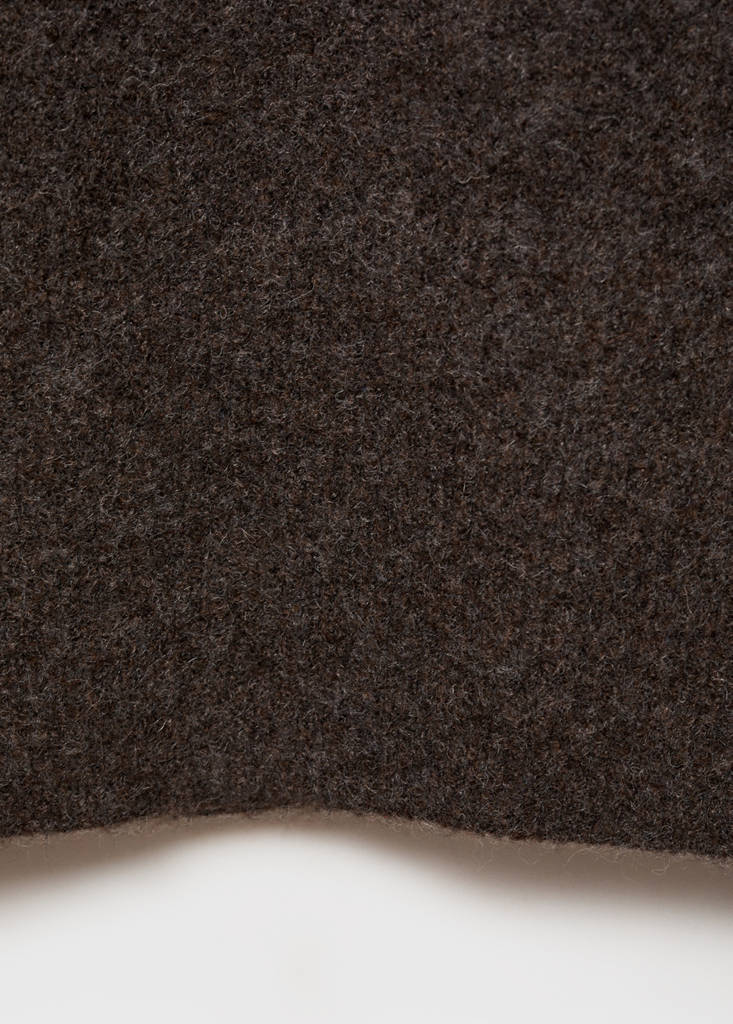 Short-sleeved polo-neck sweater — Medium Brown