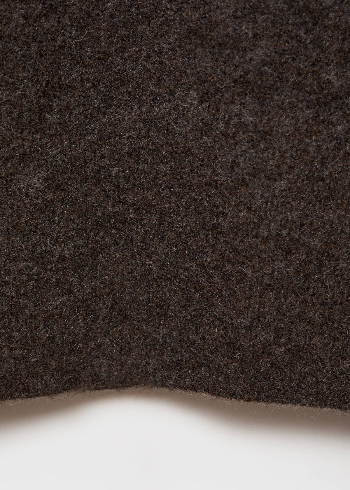 Short-sleeved polo-neck sweater — Medium Brown