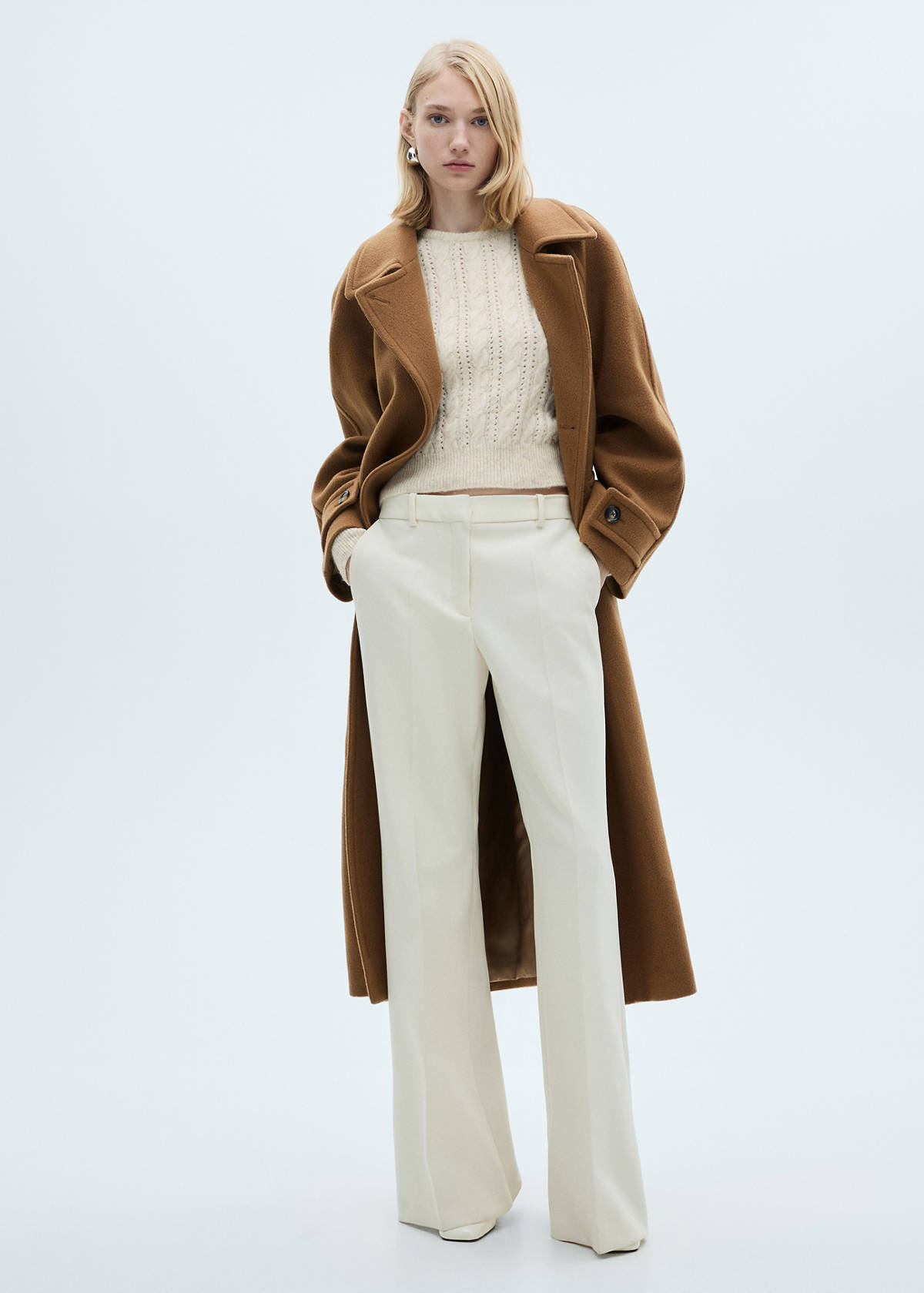 Braided sweater with openwork details — Ecru