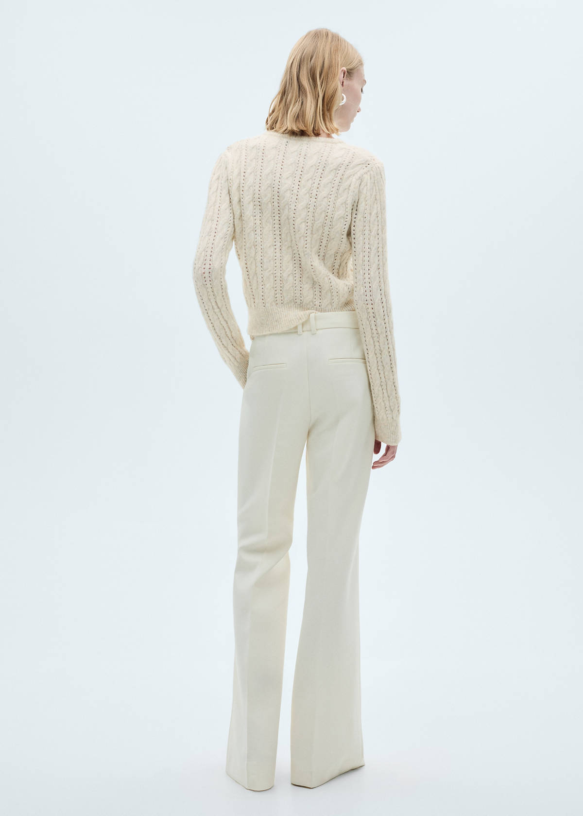Braided sweater with openwork details — Ecru