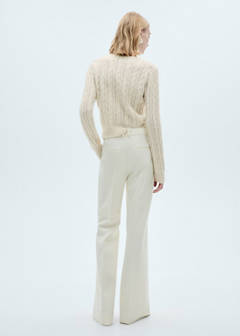 Braided sweater with openwork details — Ecru 3