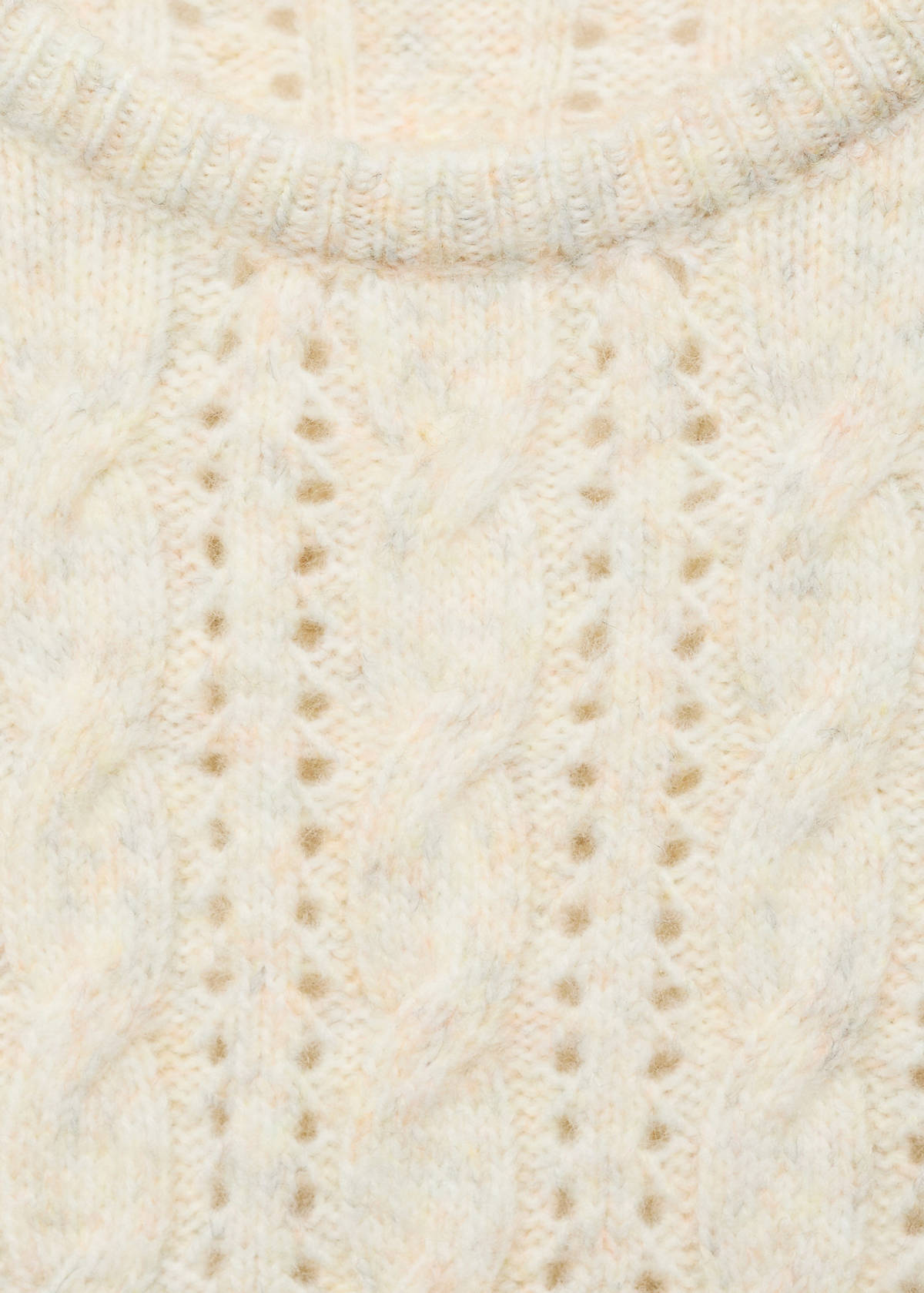 Braided sweater with openwork details — Ecru
