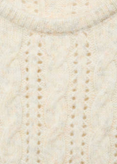 Braided sweater with openwork details — Ecru 10