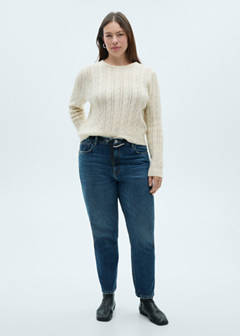 Braided sweater with openwork details — Ecru 6