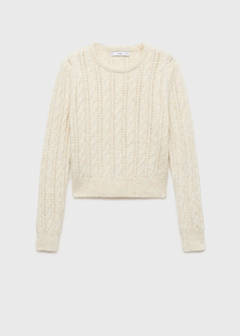 Braided sweater with openwork details — Ecru 9